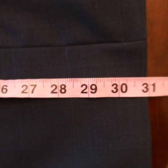 RALPH LAUREN mens wool cashmere blazer plaid dark navy 44R 2 button sports jackt - Picture 15 of 16